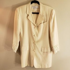 VINTAGE! 1980s Ivory Lace Skirt Suit Bridal Set